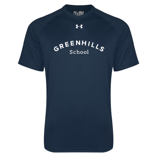  Under Armour Navy Tech Tee - Arch. Wordmark