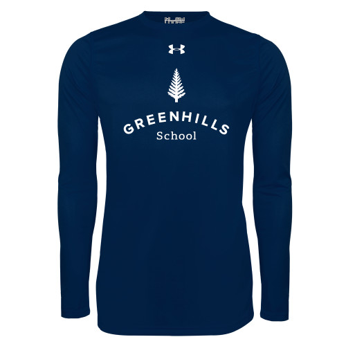  Under Armour Navy Long Sleeve Tech Tee - Primary Mark