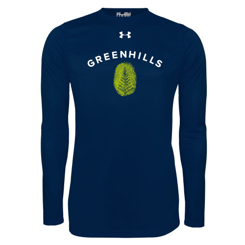  Under Armour Navy Long Sleeve Tech Tee - Greenhills Fingerprint
