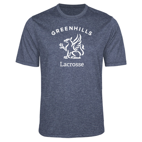  Navy Heather Performance Contender Tee - Lacrosse