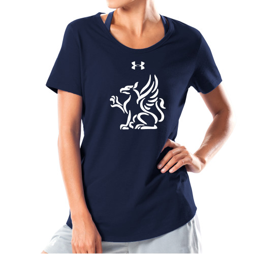  Under Armour Womens Navy Charged Cotton Tee - Gryphon