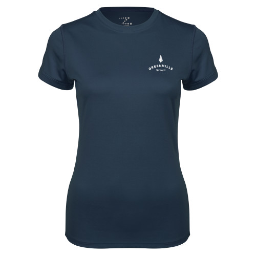  Womens Navy Performance Tee - Primary Mark