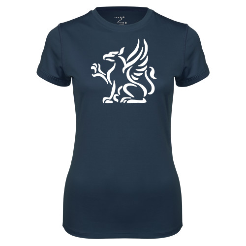 Womens Navy Performance Tee - Gryphon