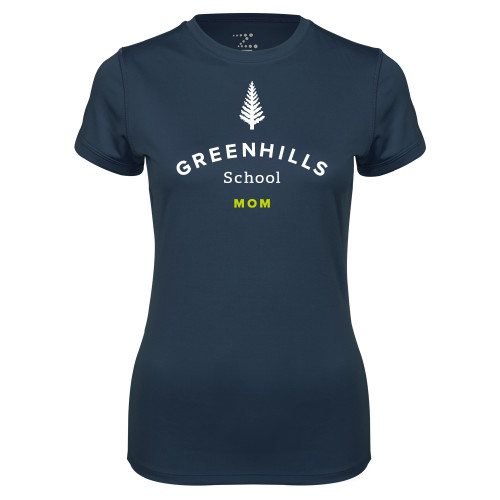  Womens Navy Performance Tee - Mom