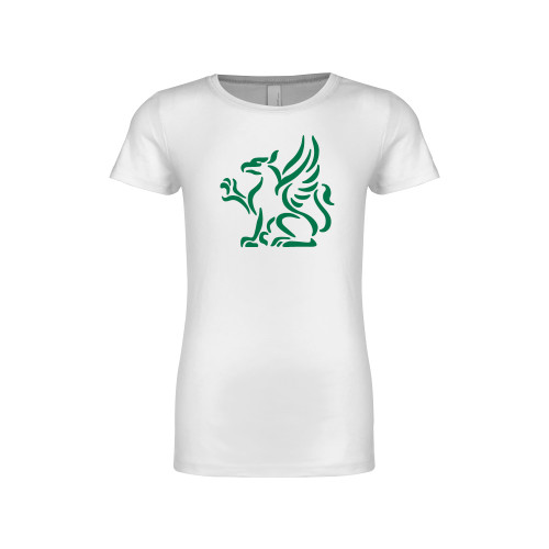  Next Level Girls White Fashion Fit T Shirt - Gryphon
