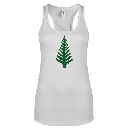  Next Level Racerback Tank White - Glitter Greenhills Tree