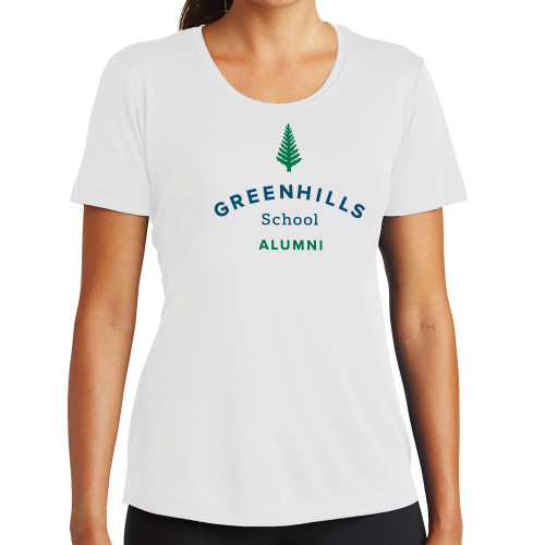  Womens White Performance Tee - Alumni