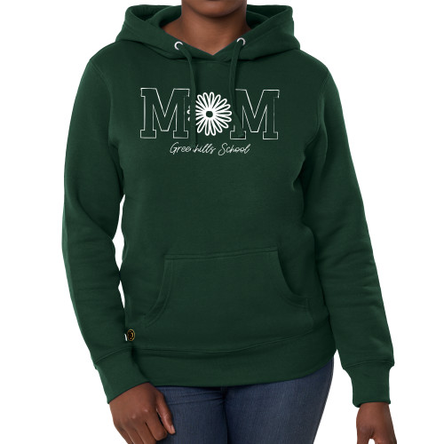  Fall Rush Ladies Dark Green Sponge Fleece Hoodie - Flower Mom