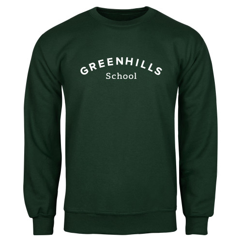  Dark Green Fleece Crew - Arch. Wordmark