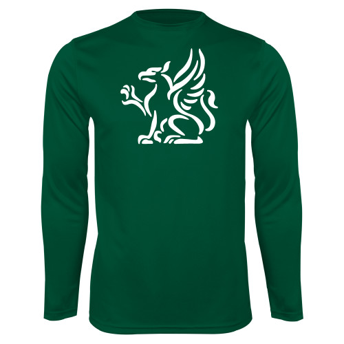  Dark Green Performance Long Sleeve Shirt - Gryphon