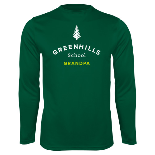  Dark Green Performance Long Sleeve Shirt - Grandpa