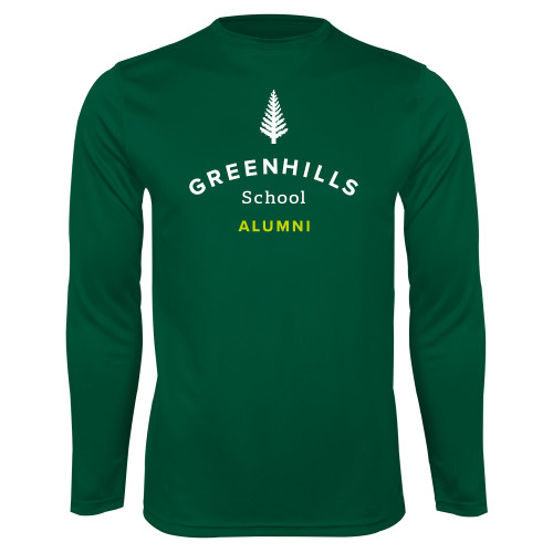  Dark Green Performance Long Sleeve Shirt - Alumni