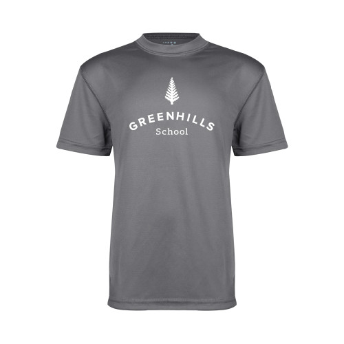  Youth Performance Grey Concrete Tee - Primary Mark