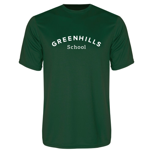  Dark Green Performance Tee - Arch. Wordmark