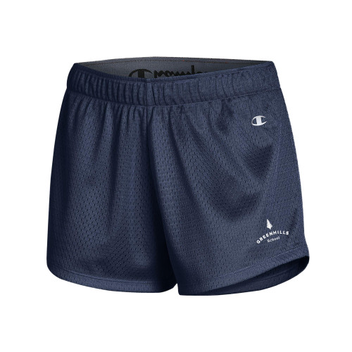  Champion Womens Navy Mesh Short - Primary Mark