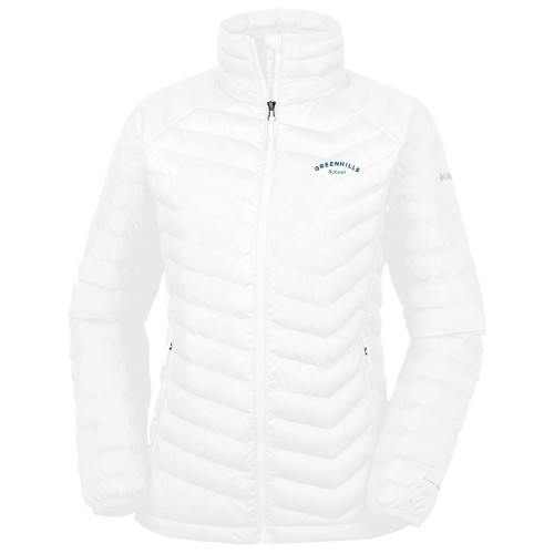  Columbia Womens White Powder Lite Jacket - Arch. Wordmark