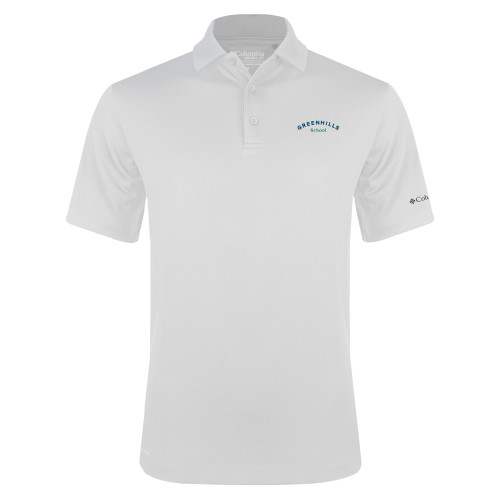  Columbia White Omni Wick Drive Polo - Arch. Wordmark