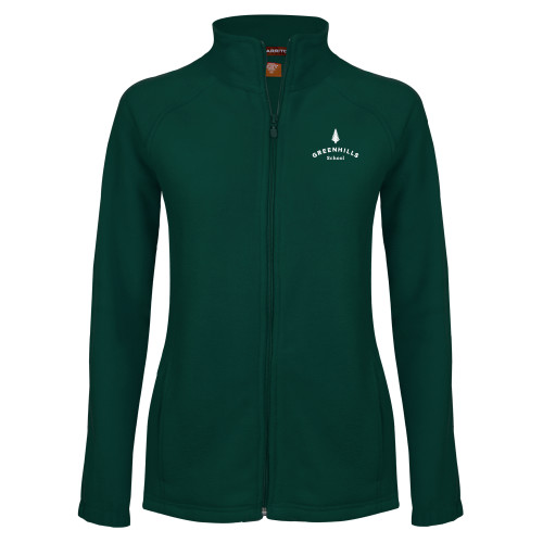  Womens Dark Green Fleece Full Zip Jacket - Primary Mark