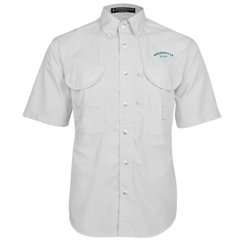  White Fishing Shirt Performance Short Sleeve - Arch. Wordmark