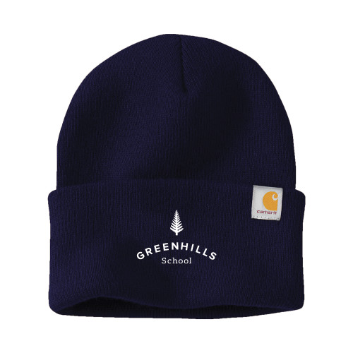 Carhartt Navy Knit Beanie w/Cuff - Primary Mark