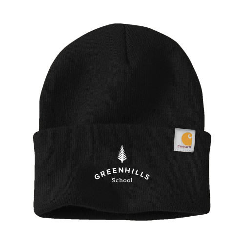  Carhartt Black Knit Beanie w/Cuff - Primary Mark