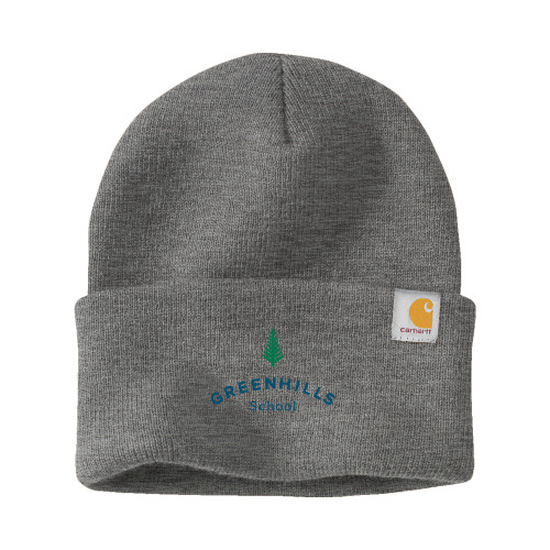  Carhartt Heather Grey Knit Beanie w/Cuff - Primary Mark