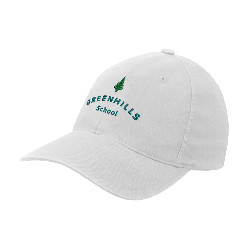  White Flexfit Structured Low Profile Hat - Primary Mark