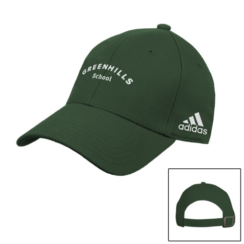  Adidas Dark Green Adjustable Washed Slouch - Arch. Wordmark