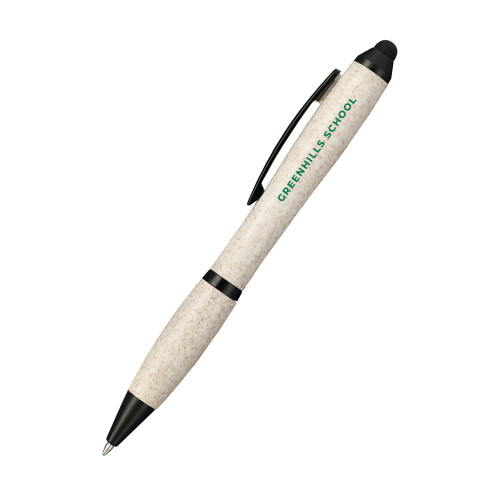  Nash Wheat Straw Ballpoint Beige Stylus Pen - Arch. Wordmark