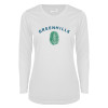 Thumbnail image for  Womens White Performance Long Sleeve V Neck Shirt