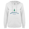 Thumbnail image for  ENZA Womens White V Notch Raw Edge Fleece Hoodie