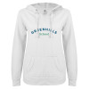 Thumbnail image for  ENZA Womens White V Notch Raw Edge Fleece Hoodie