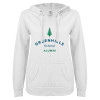 Thumbnail image for  ENZA Womens White V Notch Raw Edge Fleece Hoodie