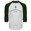 Thumbnail image for  White/Dark Green Raglan Baseball T Shirt
