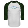 Thumbnail image for  White/Dark Green Raglan Baseball T Shirt