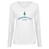 Thumbnail image for  Womens White Long Sleeve V Neck Tee