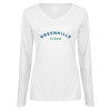 Thumbnail image for  Womens White Long Sleeve V Neck Tee