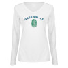 Thumbnail image for  Womens White Long Sleeve V Neck Tee