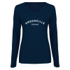 Thumbnail image for  Womens Navy Long Sleeve V Neck Tee