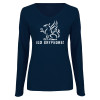 Thumbnail image for  Womens Navy Long Sleeve V Neck Tee