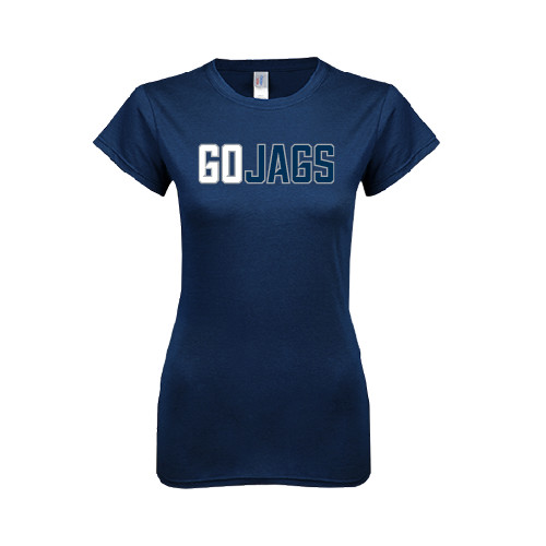  Next Level Womens Navy Boyfriend Tee - Go Jags