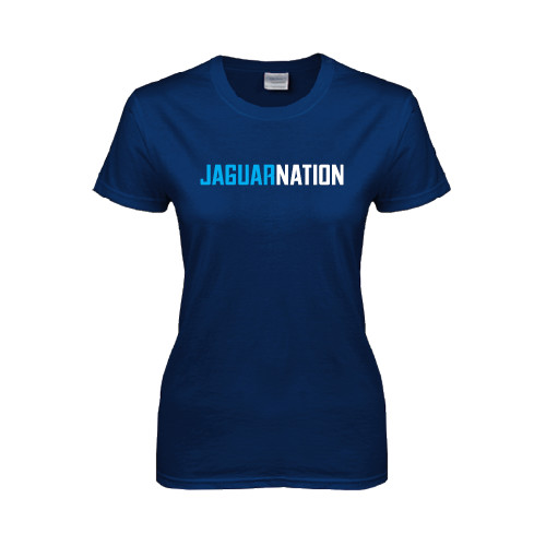  Womens Short Sleeve Navy Tee - Jaguar Nation