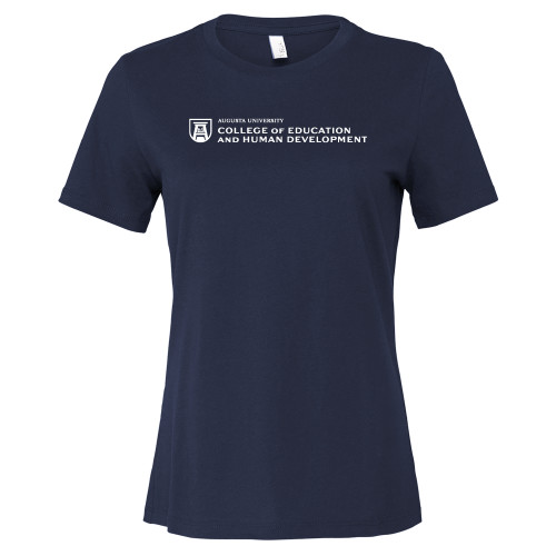  Bella + Canvas Womens Navy Relaxed Cotton T Shirt - College of Education and Human Development