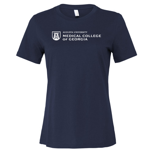  Bella + Canvas Womens Navy Relaxed Cotton T Shirt - Medical College of Georgia
