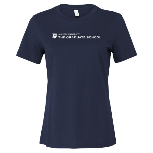  Bella + Canvas Womens Navy Relaxed Cotton T Shirt - The Graduate School