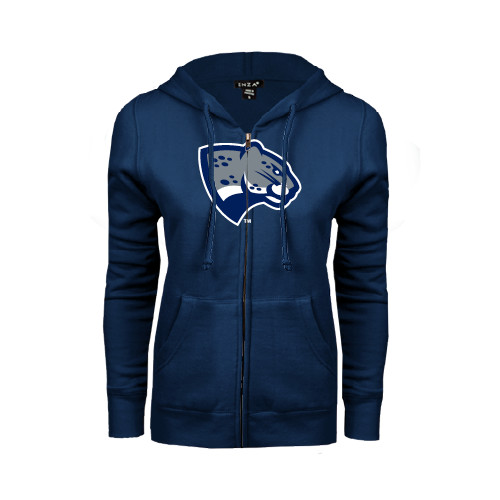 Augusta Jaguars ENZA Womens Navy Fleece Full Zip Hoodie