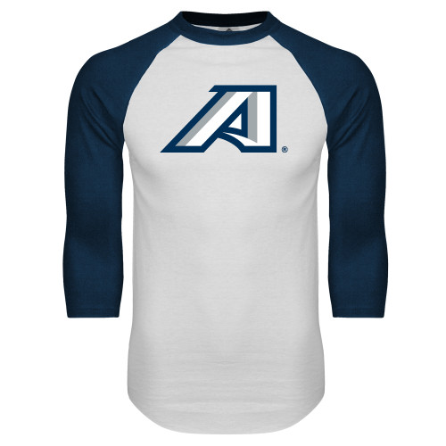  White/Navy Raglan Baseball T Shirt - Victory A