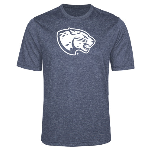  Navy Heather Performance Contender Tee - Jaguar Head