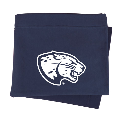  Navy Sweatshirt Blanket - Jaguar Head