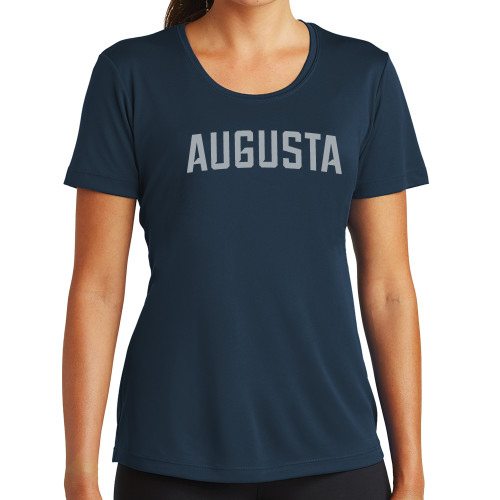  Womens Navy Performance Tee - Augusta